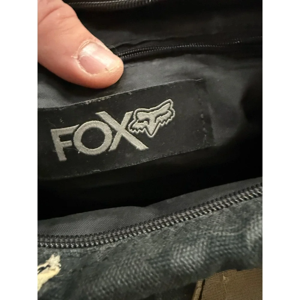 Fox Racing Bag Black Y2K Gothic Logo Canvas Barrel Handbag Motocross Vintage